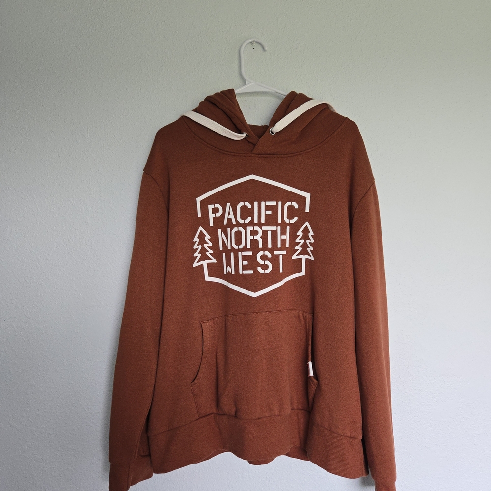 Reflex PNW Rust Hoodie with White Print